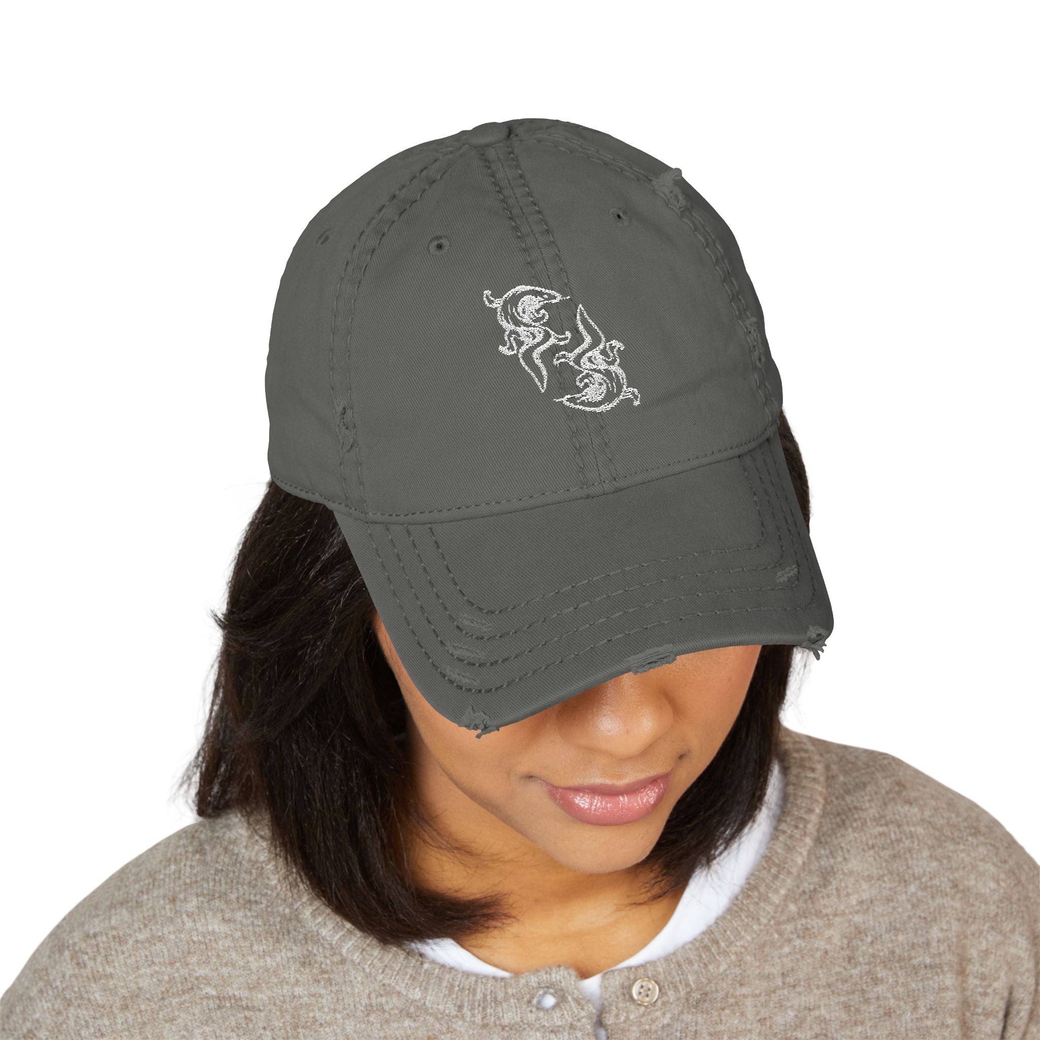 DRAGO EMBROIDERED DISRESSED HAT