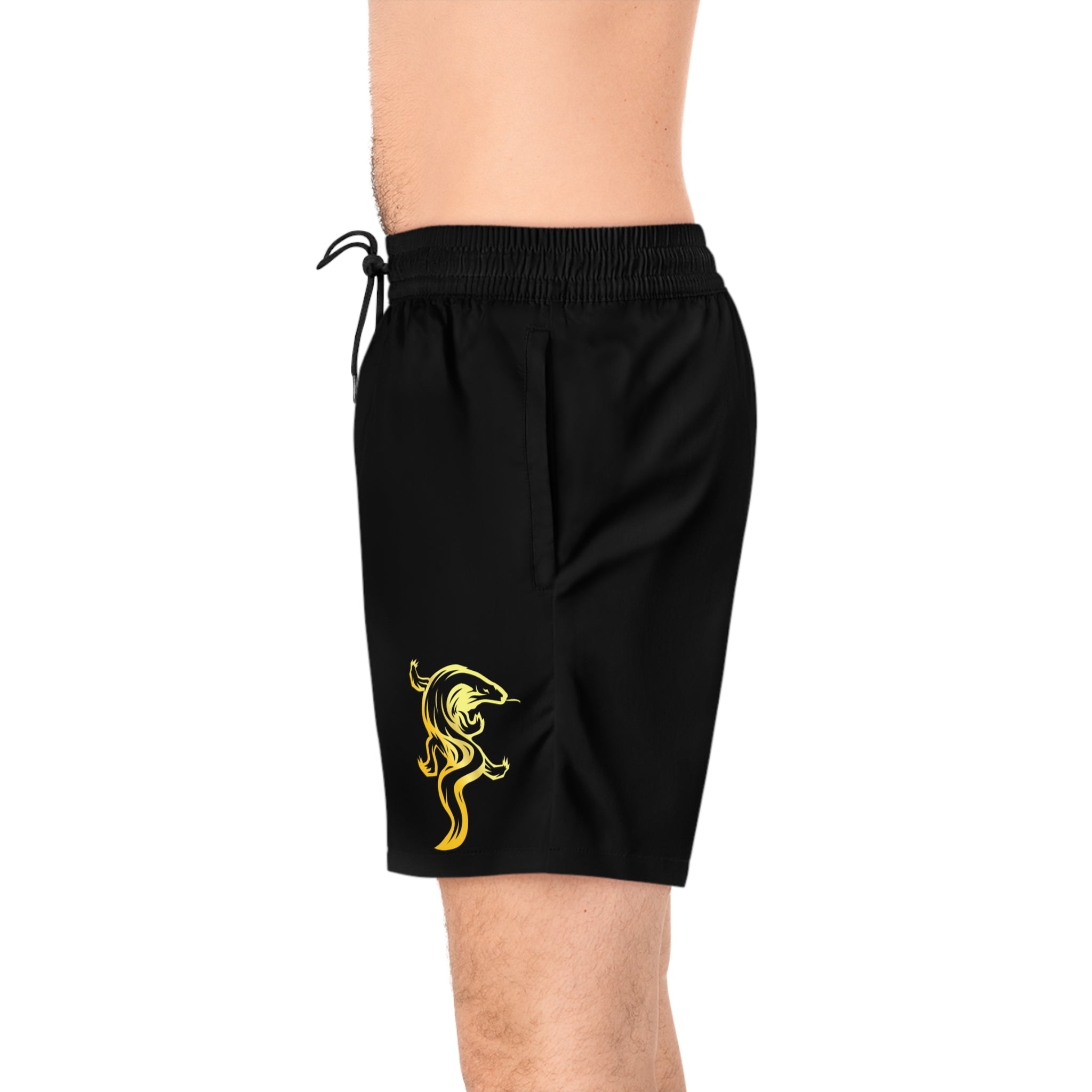 GOLD DRAGO 'HOOCHIE SHORTS' IN BLACK