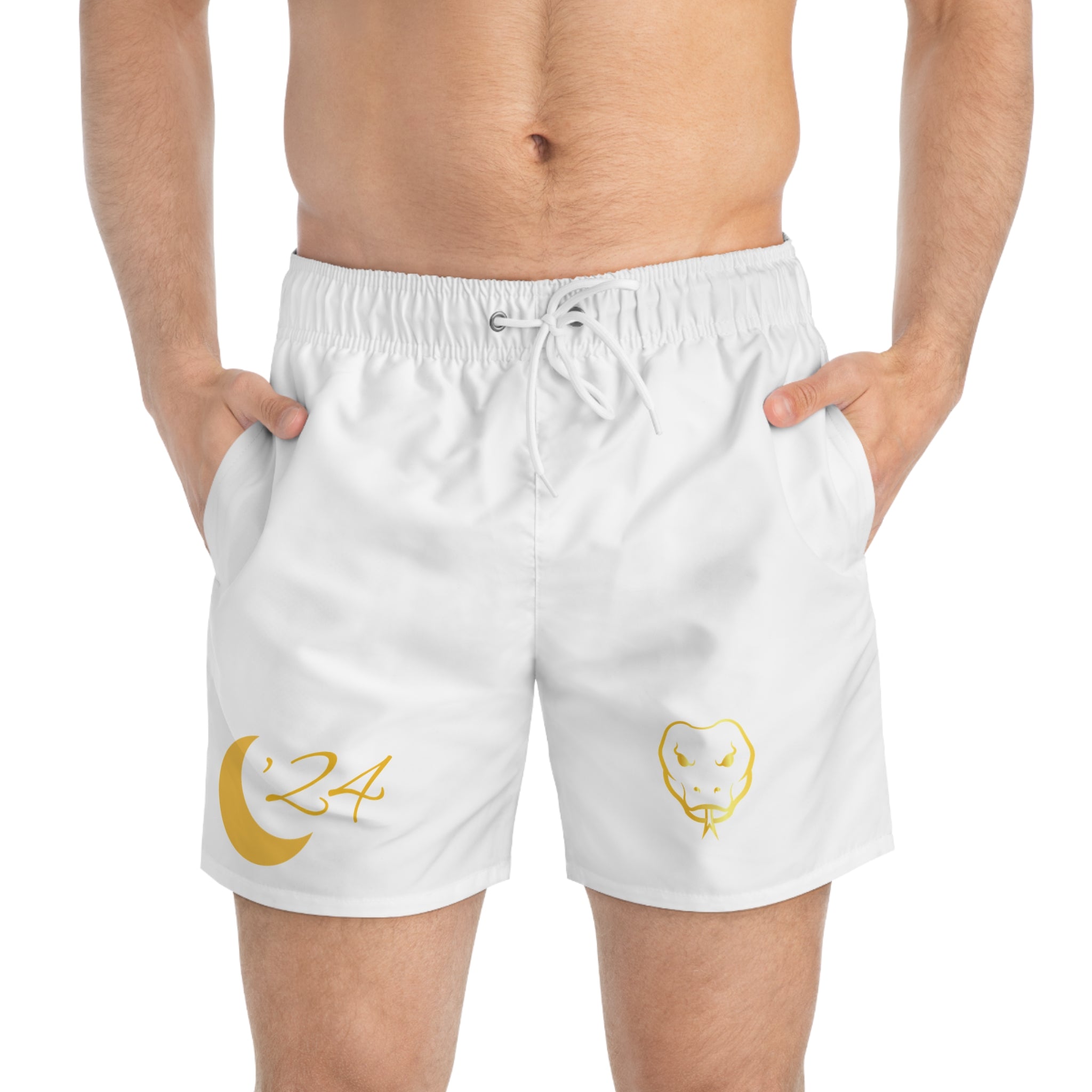 GOLD POLY 'HOOCHIE SHORTS' IN WHITE