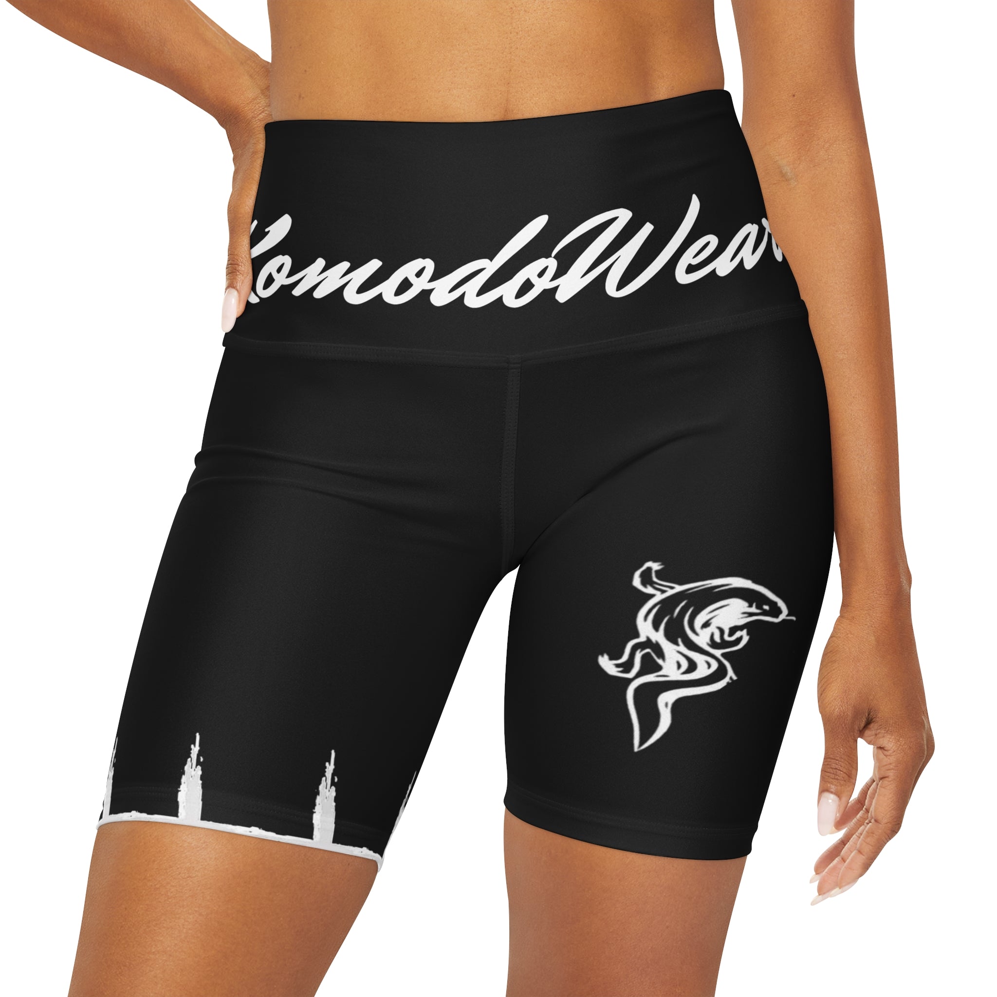 DRAGO GHOST WOMENS YOGA SHORTS IN BLACK