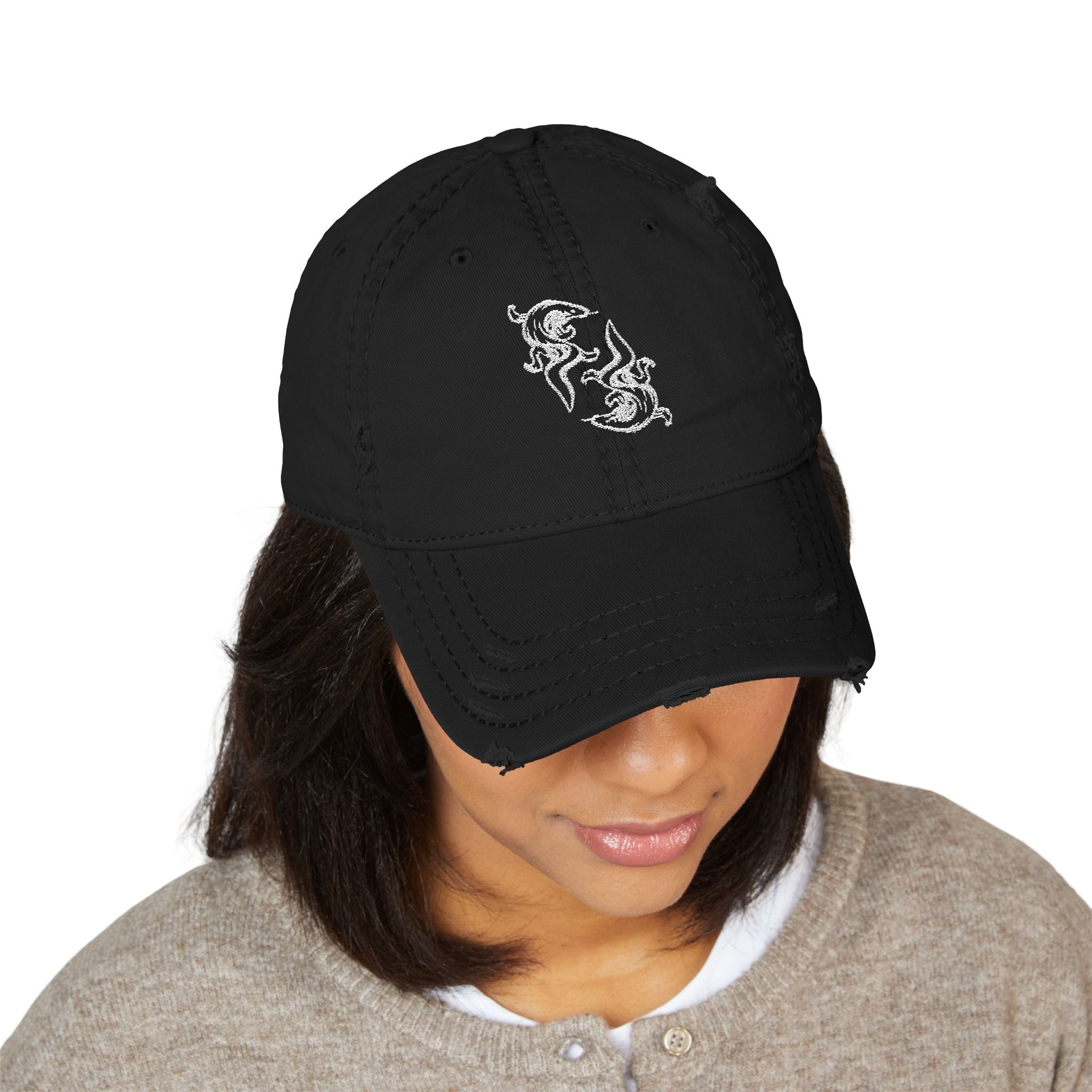 DRAGO EMBROIDERED DISRESSED HAT