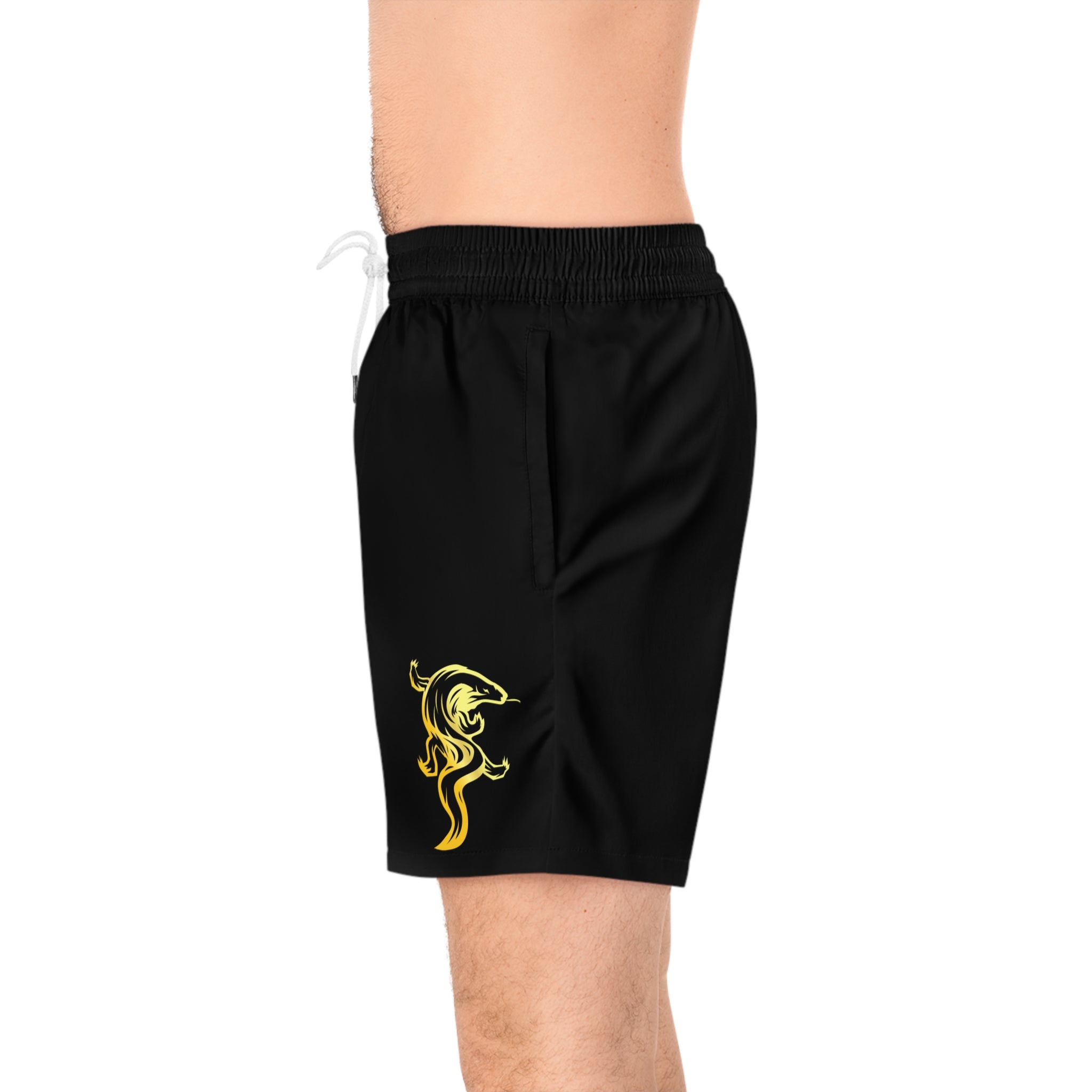 GOLD DRAGO 'HOOCHIE SHORTS' IN BLACK